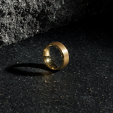 Aureous 8mm Ring Size Mens Gold Tungsten Ring img 1