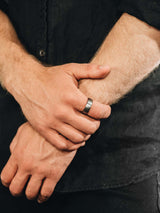 Chacal Silver Rose Gold Mens Tungsten Ring img 7