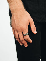 Chacal Silver Rose Gold Mens Tungsten Ring img 8