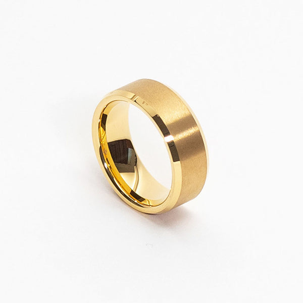 Aureous 8mm Ring Size Mens Gold Tungsten Ring - Jackal and Dare