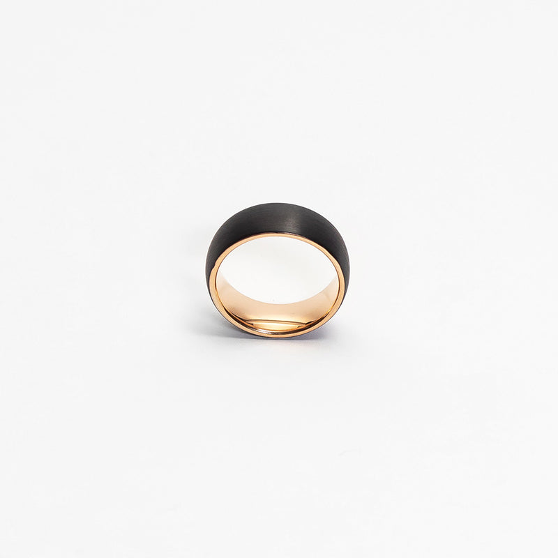 Bombora Black and Rose Gold Mens Tungsten Ring img 5