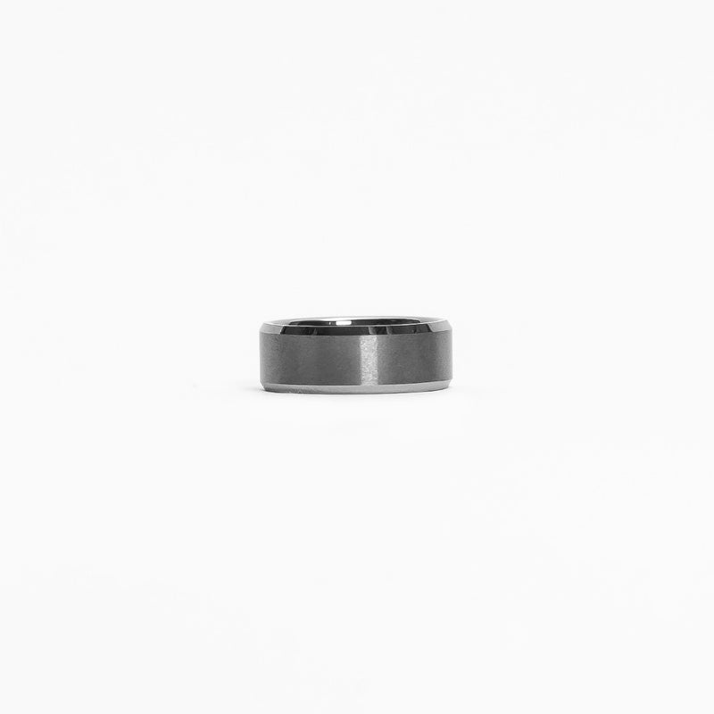 Nemean 8mm Bevelled Silver Tungsten Ring img 6
