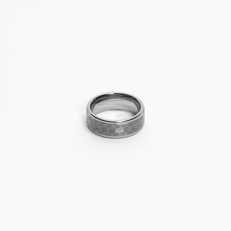Ebrioso Silver Mens Tungsten Ring img 5