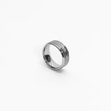 Ebrioso Silver Mens Tungsten Ring img 2