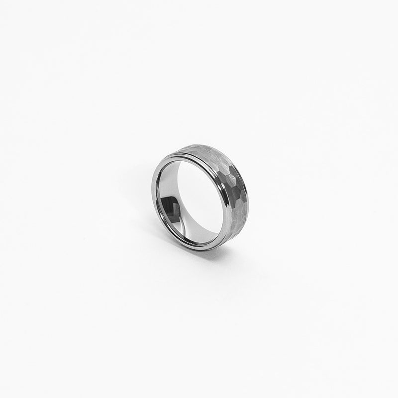 Ebrioso Silver Mens Tungsten Ring img 2