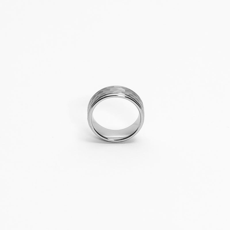 Ebrioso Silver Mens Tungsten Ring img 4