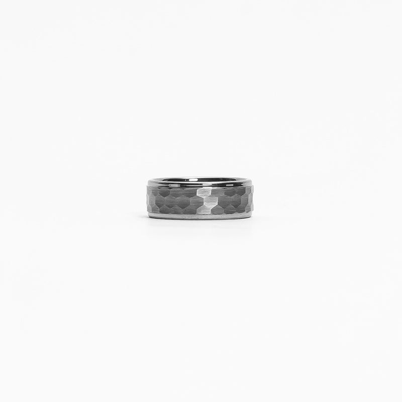 Ebrioso Silver Mens Tungsten Ring img 6