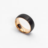 Bombora Black and Rose Gold Mens Tungsten Ring - Jackal and Dare